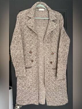 Bécool Cozy Bouclé Knit Cardigan - Heather Taupe